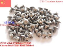 Titanium screw M3x4.5 Torx T8 Driver Custom Small Truss Head Ti GR2 Polished 2024 - buy cheap