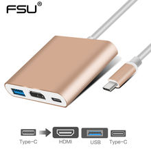 Конвертер Thunderbolt 3 4K 60Hz с USB 3,0/HDMI/USB C, адаптер HDMI для Macbook Pro, Samsung, телефона, концентратор USB 3,0 2024 - купить недорого