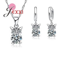 New Arrival Trendy Cute Animals Pendant Necklace Earrings Set With Luxury Austrian Crystal Low Price Women Jewelry 2024 - buy cheap