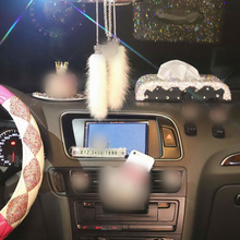 Luxury Crystal cartoon Car Interior Air Freshener Steering Wheel Covers Lady Girls Tissue Box  Rhinestone Pendant Ornaments 2024 - buy cheap