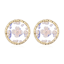 Zircon Pearl Flower Round Stud Earrings For Women  New Copper Pendant Earring Fashion Party Jewelry pendientes mujer 2021 2024 - buy cheap