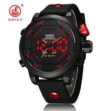 OHSEN Clock Men LED Digital Date Day Dual Movements Alarm Silicone Sport Quartz Wrist Watch Relogio Esportivo 2024 - buy cheap