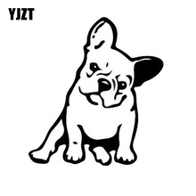 YJZT 11,5*12,7 CM BULLDOG francés vinilo perro decoración de ventanas Animal etiqueta engomada del coche negro/plata C6-1349 2024 - compra barato