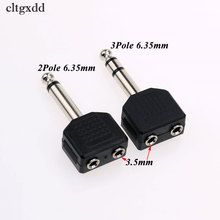 cltgxdd Audio 6.35mm Mono/Dual Plug Male to 2 x 3.5mm Female Stereo Jack Audio Adapter Splitter 2024 - buy cheap