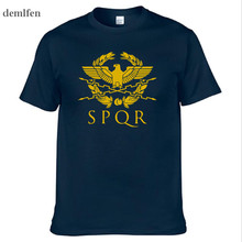 SPQR Roman Gladiator Imperial Golden Eagle T-Shirt Mens Casual Short O-Neck T Shirt Harajuku Tops Tees Shirt 2024 - buy cheap