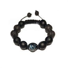 Natural Stone Bracelet Men Jewelry Rope Bracelet Bangle Women Accessory Volcanic Stone Black Agates Blue Tiger Eye Gift 2024 - buy cheap