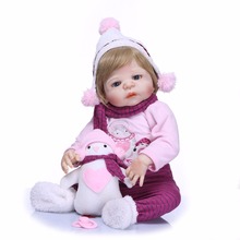 original NPK reborn doll 23"57cm full silicone reborn girl baby doll xmas gift toys bebes reborn com corpo de silicone menina 2024 - buy cheap