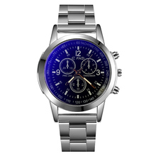 Reloj de pulsera de lujo de acero inoxidable para hombre, reloj de hombre de cristal azul, relojes de moda para hombre, reloj de hombre 2024 - compra barato