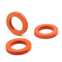 DoreenBeads Wood Spacer Beads Circle Ring Orange-red Coffee Colorful Beads About 30mm(1 1/8") Dia, Hole: Approx 1.7mm, 50 PCs 2024 - buy cheap