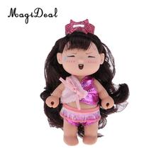 Figuras de muñecas en miniatura de casa de muñecas de 4 pulgadas de altura, Mini muñeca de princesa del bosque de plástico suave, llavero colgante 2024 - compra barato