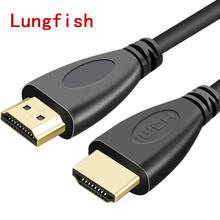 Высокоскоростной кабель Lungfish HDMI 0,3 м 1 м 1,5 м 2 м 3 м 5 м 7,5 м 10 м 15 м видео кабели 1,4 1080 P 3D позолоченный кабель для HDTV xbox PS3 2024 - купить недорого