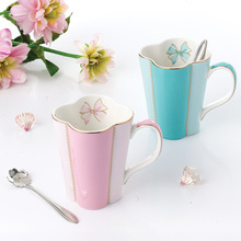 Creative solid color lucky ceramic mug with spoon,couple coffee cup Coffee Milk Cups Hand Ceramic breakfast Cup Drinkware 350ml 2024 - buy cheap