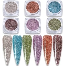 6 Colors Super Shiny Holographic Nail Pigment Dipping Powder Nails Glitter Powder Dust For Nail Art Decorations 2024 - buy cheap