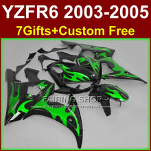 Green black body parts for YAMAHA  2003 2004 2005 fairings YZF R6 100% fit fairing kit r6 03 04 05 +7gifts J7R4 2024 - buy cheap