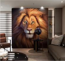 Papel de parede com estampa de leão dourado 3d, rolo de papel de parede para decoração de parede de casa com leão dourado e animal, decoração personalizada em qualquer tamanho 2024 - compre barato