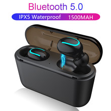 TWS беспроводные наушники Bluetooth 5,0, спортивные мини-наушники-вкладыши с зарядным боксом, гарнитура с микрофоном для смартфона PK I7S 2024 - купить недорого