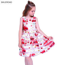 SAILEROAD 2019 Cute Girls Dress Striped Flower Princess Dress Birthday Party Floral Kids Dresses For Girls Summer Clothes 2-9Y 2024 - buy cheap