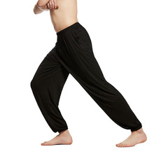Мужские штаны для йоги, свободные шаровары с широкими штанинами, мужские спортивные штаны для йоги, шаровары для бега, бега, для отдыха, спортивные штаны для дома, S-3XL 2024 - купить недорого