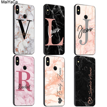 PERSONALIZED MARBLE INITIAL NAME Case For Xiaomi Redmi Note 9 Pro 9S 8T 8 Pro 9C 9A Mi 10T Pro Mi Note 10 Lite For POCO X3 2024 - buy cheap