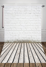 Fondo de pared de ladrillo blanco y suelo de madera, telón de fondo personalizado para foto, 5x7 pies, D-917 2024 - compra barato