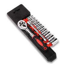 Ratchet Socket Wrench Set 12pcs 1/4-Inch Car Repair Tool Extension Rod Combo Tools Kit 2024 - buy cheap
