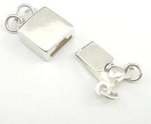 Genuine Pure Solid 925 Sterling Silver Lobster Clasp 7.5mm Silver square Clasp For Silver Jewelry Making 5sets/lot 2024 - buy cheap