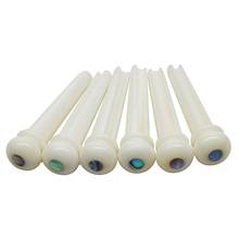 New 6Pcs Real Bone Material Acoustic Guitar Bridge Pins With Pearl Shell Dot 2024 - buy cheap