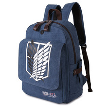 Mochila GRANDE de ataque a los Titanes, bolso de viaje de hombro, de lona, de una pieza, Shingeki no Kyojin 2024 - compra barato