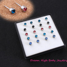 Piercing Tool Kit Ear Stud Piercing Gun for Piercer Ring 4mm Gem Mixed Colors 316l Stainless Steel Blue Red High Quality Medical 2024 - buy cheap