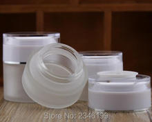 50G 50ML Frost Glass Bottle, White Acrylic Cap, Acrylic Inner Cap Cosmetic Packing Container, Empty Lotion Cream Jar, 12pcs/lot 2024 - buy cheap