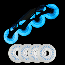 8 rodas de skate inline do flash dos pces 88a com o rolamento magnético do núcleo conduziu o rolo deslizante livre de slalom da iluminação para os pneus de patines de seba 2024 - compre barato