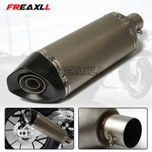 Motorcycle Real carbon fiber exhaust Exhaust Muffler pipe escape moto exhaust pipe db killer for all motorcycles 36-51MM 2024 - buy cheap