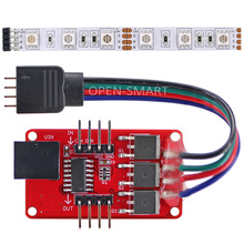 OPEN-módulo controlador de tira LED RGB a todo color inteligente con conector DC + tira LED RGB de 10cm, fuente de alimentación de 12V fácil de conectar para Arduino 2024 - compra barato