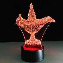 Aladdín-Lámpara Legend Magic 3D, ilusión óptica, 7 cambios de colores, lámpara de Ambiente, decoración del hogar, Luminaria de noche, juguete Flash para niños 2024 - compra barato