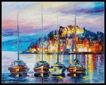 Needlework for embroidery DIY French DMC High Quality - Counted Cross Stitch Kits 14 ct Oil painting - Evening Harbor 2024 - buy cheap