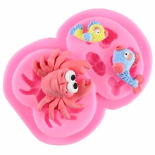 Sea Crab Fish Silicone Fondant Mold DIY Sugarcraft Cake Decorating Tools Cupcake Baking Candy Clay Chocolate Gumpaste Molds 2024 - buy cheap