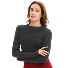 2021 Autumn Winter Woman Basic Sweater Knitted Pullovers Shiny Lurex Sweater Women Slim Black Pink Bottoming Casual Jumper 2024 - buy cheap