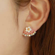 HOMOD Flower Crystals Stud Earrings for Women Gold color flower pendant earring Fashion Zircon Jewelry Earrings pendientes mujer 2024 - buy cheap