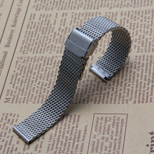 With Insurance Button Straps 18mm 20mm 22mm Mens High Quality Stainless Steel  05MM Mesh Bracelet Replacement Watchbands Straps 2024 - buy cheap