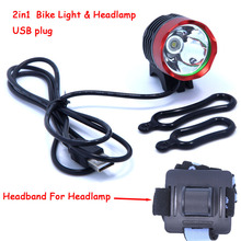 Велосипедный налобный фонарь, 2000 люмен, XM-L T6, светодиодный, водонепроницаемый, велосипедный, передний, USB, уплотнительное кольцо, повязка на голову 2024 - купить недорого