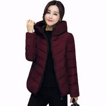 Winter Jacket Women Cotton Short Jacket 2017 New Padded Slim Hooded Warm Parkas Stand Collar Coat Female Autumn Outerwear QH0756 2024 - buy cheap