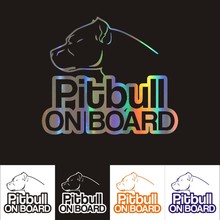 Car Stickers 16CM*13.9CM  Pitbull On Board Dog Car Motorcycles Stickers Reflective Car Styling BUY 2 SAVE HALF Custom Sticker 2024 - buy cheap