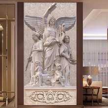 Escultura de temática religiosa europea, Mural de pared con foto personalizada, papel tapiz para Hotel, salón, entrada, pared sin agujeros, 3D 2024 - compra barato