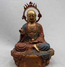 wholesale factory 12" Chinese Buddhism Bronze Tangseng Ksitigarbha Bodhisattva Monk Buddha Statue 2024 - buy cheap