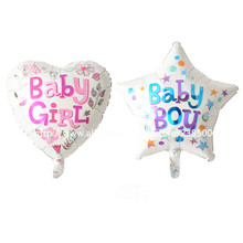 wholesale 50pcs/lot 18 inch heart shaped baby girl and star baby boys and girls birthday foil balloon party decorating supplies 2024 - buy cheap