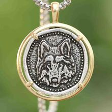 Trendy Viking Wolf Necklace Mens Celt Wolves Head Pendant Animal Jewelry wholesales 2024 - buy cheap