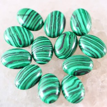 18x13MM&16x12MM CAB Cabochon Oval Natural Stone Bead Green Malachite For Jewelry Making Necklace Pendant Bracelet Earrings 10Pcs 2024 - buy cheap