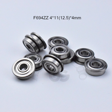 F694ZZ-rodamiento de brida de Metal sellado, 4x11 (12,5) x 4mm, 10 piezas, 694, envío gratis, hardware de rodamientos en miniatura de acero cromado ABEC-5 2024 - compra barato