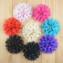 Wholesale Dot flower Chiffon lace Flowers without hair clip Fashionable headdress flower corsage 120pcs/lot Free Shipping F23 2024 - buy cheap