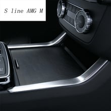 Стайлинг автомобиля центральная консоль держатель стакана воды отделка Чехлы наклейки для Mercedes Benz GLE W166 ML GL GLS X166 авто аксессуары 2024 - купить недорого